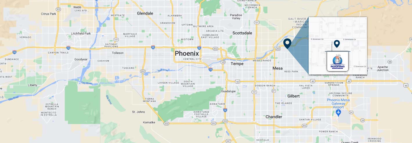 Map Showing The Location Of Our Roofing Company