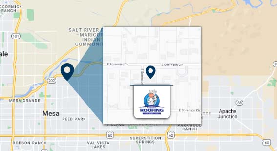 Map Showing The Location Of Our Roofing Company Near Surprise, AZ