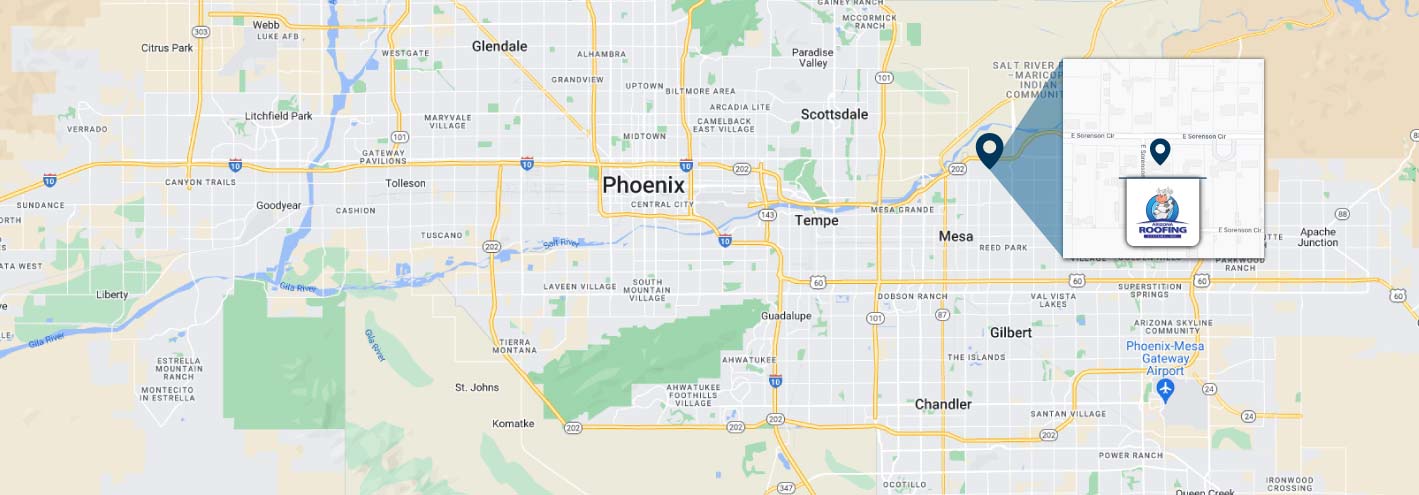 Map Showing The Location Of Our Roofing Company Near Surprise, AZ